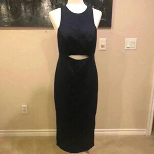 Asos Navy Blue Midi dress w/peekaboo cut out and Back Slit-Size 6